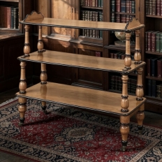 19th Century English Open Library Caddy Bookshelf on Casters