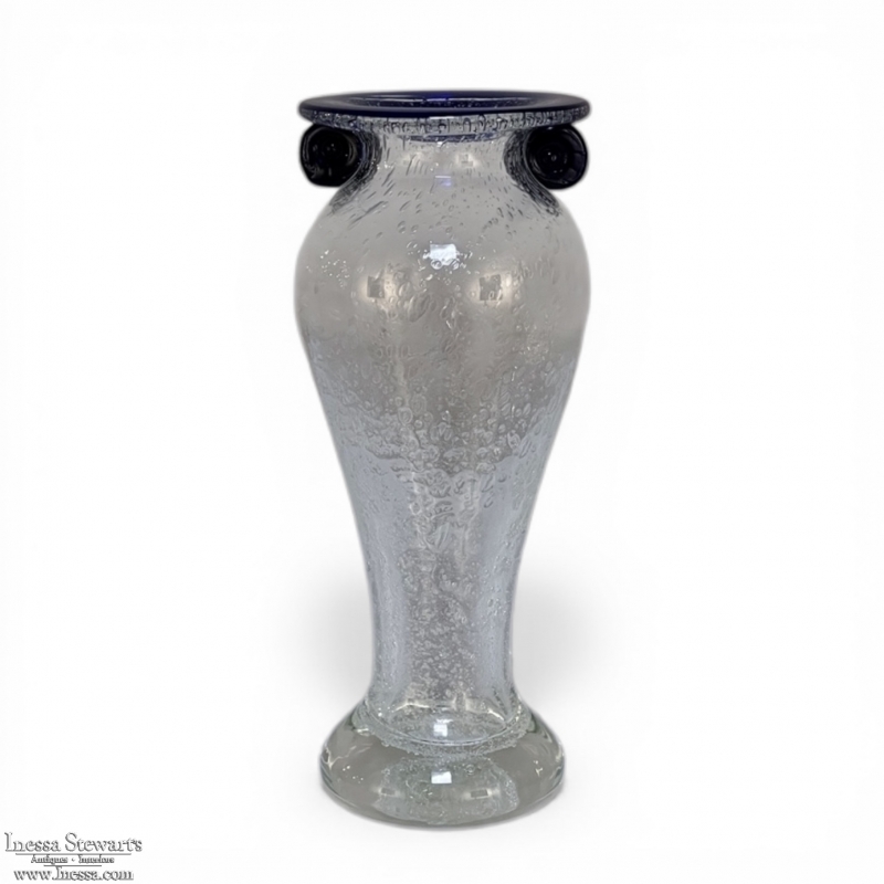 Mid-Century Hand-Blown Glass Flower Vase