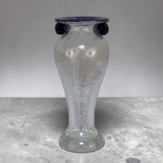 Mid-Century Hand-Blown Glass Flower Vase