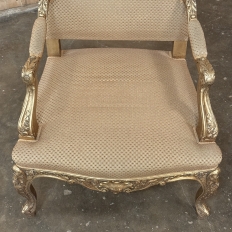 19th Century French Regence Giltwood Armchairs ~ Fauteuils