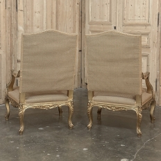 19th Century French Regence Giltwood Armchairs ~ Fauteuils