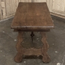 Vintage Spanish Style Two-Drawer Writing Table with Hand-Forged Iron Supports