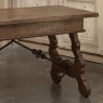 Vintage Spanish Style Two-Drawer Writing Table with Hand-Forged Iron Supports