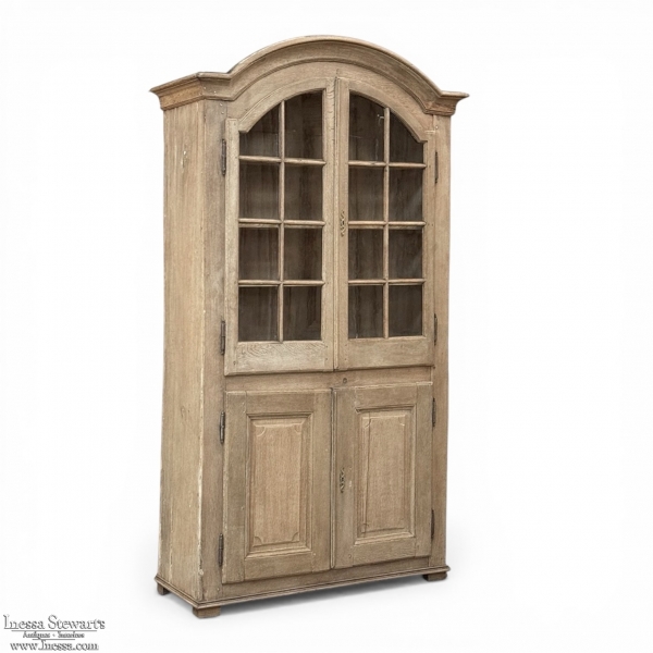 18th Century French Provincial Stripped Oak Bookcase