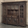 19th Century French Renaissance Revival Carved Oak Bookcase Bar