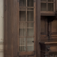 19th Century French Renaissance Revival Carved Oak Bookcase Bar