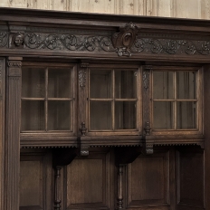 19th Century French Renaissance Revival Carved Oak Bookcase Bar