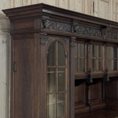 19th Century French Renaissance Revival Carved Oak Bookcase Bar