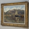 Antique Framed Painting on Canvas 'Harbor in Still Light' signed by J. Gilbert