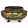 19th Century French Renaissance Revival Brass Jardinière with Lion Handles