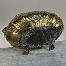 19th Century French Renaissance Revival Brass Jardinière with Lion Handles