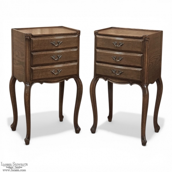 Pair Vintage Country French Nightstands ~ End Tables