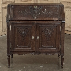 19th Century Liègeoise Louis XVI Style Solid Oak Secrétaire