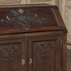 19th Century Liègeoise Louis XVI Style Solid Oak Secrétaire