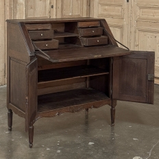 19th Century Liègeoise Louis XVI Style Solid Oak Secrétaire