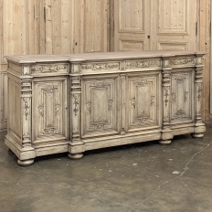 19th Century French Renaissance Revival Buffet in Solid Stripped Oak
