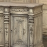 19th Century French Renaissance Revival Buffet in Solid Stripped Oak