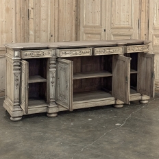 19th Century French Renaissance Revival Buffet in Solid Stripped Oak
