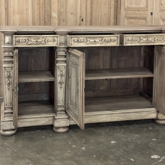19th Century French Renaissance Revival Buffet in Solid Stripped Oak