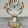 Pair of Vintage Hand-Painted Bavarian Porcelain Swan-Handle Vases
