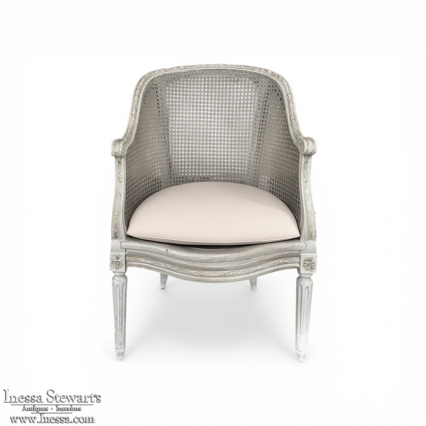 Antique French Louis XVI Painted Vanity Chair