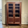 Antique French Louis XVI Style Mahogany Vitrine ~ Bookcase with Carrara Marble
