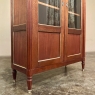 Antique French Louis XVI Style Mahogany Vitrine ~ Bookcase with Carrara Marble