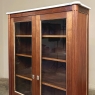 Antique French Louis XVI Style Mahogany Vitrine ~ Bookcase with Carrara Marble