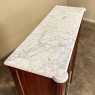 Antique French Louis XVI Style Mahogany Vitrine ~ Bookcase with Carrara Marble