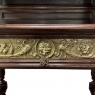 19th Century Flemish Renaissance Revival Secretary Bookcase in Solid Oak with Embossed Brass Panels