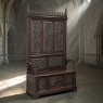19th Century French Gothic Hall Bench with Trunk