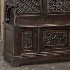 19th Century French Gothic Hall Bench with Trunk