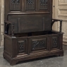 19th Century French Gothic Hall Bench with Trunk