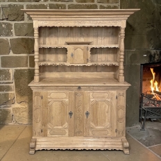Antique Dutch Cupboard ~ Vaisselier in Stripped Oak