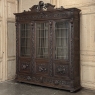19th Century Renaissance Revival Hand-Carved Oak Triple Bookcase