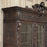 19th Century Renaissance Revival Hand-Carved Oak Triple Bookcase