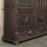 19th Century Renaissance Revival Hand-Carved Oak Triple Bookcase