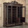 19th Century Renaissance Revival Hand-Carved Oak Triple Bookcase