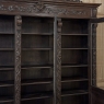 19th Century Renaissance Revival Hand-Carved Oak Triple Bookcase
