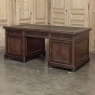 19th Century French Louis Philippe Period Executive Desk in Mahogany with Leather Top