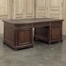 19th Century French Louis Philippe Period Executive Desk in Mahogany with Leather Top