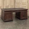 19th Century French Louis Philippe Period Executive Desk in Mahogany with Leather Top