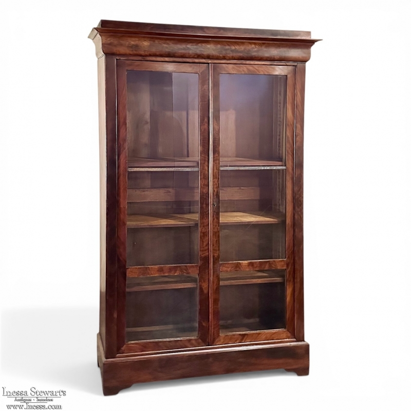 19th Century French Louis Philippe Period Mahogany Bookcase