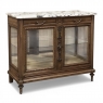 19th Century French Louis XVI Walnut Buffet with Marble Top and Hand Beveled Glass