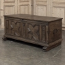 18th Century Dutch Provincial Solid Oak Trunk with Hand-Forged Iron Handles