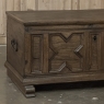 18th Century Dutch Provincial Solid Oak Trunk with Hand-Forged Iron Handles