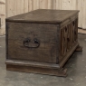 18th Century Dutch Provincial Solid Oak Trunk with Hand-Forged Iron Handles