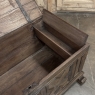 18th Century Dutch Provincial Solid Oak Trunk with Hand-Forged Iron Handles