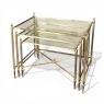 Mid-Century Modern Brass & Glass Nesting Table Set