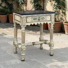 19th Century Italian Neoclassical Painted Marble Top End Table